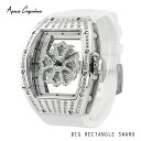 (公式) アンコキーヌ Anne Coquine 腕時計 メンズ 時計 ビッグレクタングルスワロ シルバー ホワイト 1147-1401 スワロフスキー ユニセ...