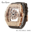 (公式) アンコキーヌ Anne Coquine 腕時計 メンズ 時計 ビッグレクタングルスワロ ゴールド ブラウン 1247-1509 スワロフスキー ユニセ...