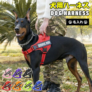 【クーポン最大1000円OFF】犬 ハーネス 名前 胴輪 単品 名入れ 引っ張り防止 抜けない 小型犬 中型犬 大型犬 かわいい 散歩 お出かけ アウトドア 迷子防止 通気性 ナイロン マジックテープ ハ