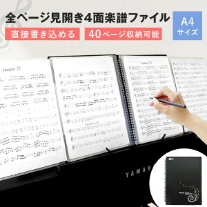 【大人気商品】楽譜 ファイル 楽譜ファイル 書き込み 書き込める A4 見開き 全ページ 20ファイル 40ページ ピアノ 吹奏楽 吹奏楽部 部活 軽音 中学生 高校生 譜面 大容量 発表会 演奏会 レッス