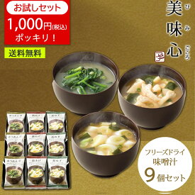 【1,000円ポッキリ/包装済み】＜美味心＞フリーズドライ味噌汁ギフト 簡単 おいしい ギフト 和惣菜 おもてなし お祝い プレゼント 内祝い お返し 記念品 景品 自宅用