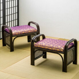 籐金襴座椅子2脚組人気 おすすめ インテリア 雑貨 和風※こちらの商品はメーカー直送品です。