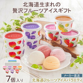 【期間中毎日クーポン配布中♪枚数/時間限定！】アイスクリーム ギフト 贈答用 北海道フルーツアイスバラエティアイスクリーム 北海道 手土産 贈答用 夕張メロン 余市りんご ピクニック おやつ※こちらの商品はメーカー直送品です。