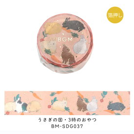 BGM ビージーエム マスキングテープ うさぎの国 20mm 3時のおやつ フレーム イチゴ大福 木苺 森 おとぎ話 ギフト カード 手帳