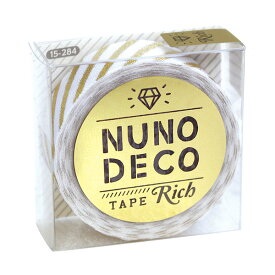 【15日24H限定！楽天カード利用で最大P6倍】NUNODECO 布製テープ 布デコテープ 布デコ ヌノデコ リッチストライプ かわいい お名前シール お名前テープ デコレーションテープ NDECO-TAPE-RICHSTRIP 手芸用品 手芸材料 子供 ギフト