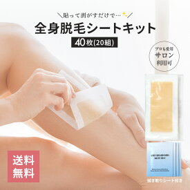 【クーポン発行中＆マステの日！11日1:59まで】全身脱毛ワックスシート 40枚入 脱毛シートキット 脱毛ワックス ブラジリアンワックス 全身脱毛 ムダ毛処理 セルフ 自宅 顔 VIO すね毛 脇毛 脱毛シート ワックス脱毛 レディース メンズ 男性 女性 Silky Wax シルキーワックス