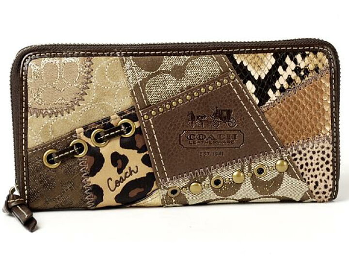 楽天市場】【超レア】 COACH/コーチ パッチワーク ラウンドファスナー  