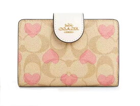 【★楽天ハッピーホリディSALE！個数限定大特価】COACH/コーチ　シグネチャー キャンバス ハート プリント　二つ折り 財布 コンパクト CQ146 LK/CM 【春財布】【ラッピング無料】【楽ギフ_包装】【新社会人】【母の日】【楽天スーパーSALE】