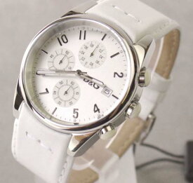 【即納】D&G TIME ドルチェ＆ガッバーナ SANDPIPERクロノグラフ腕時計 ホワイト 3719770084【ラッピング無料】【楽ギフ_包装】