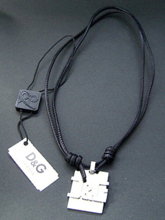 楽天市場】D&G/ドルチェ＆ガッバーナ D&Gロゴプレートレザーネックレス 