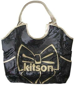 KITSON/キットソン　スパンコールトートバッグ Los Angeles Bow Sequin Tote Black/Gold【ラッピング無料】【楽ギフ_包装】