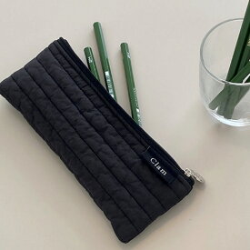 ペンケース Clam 韓国 ヌビ レディース 筆箱 高校生 女子 女の子 ガーリー シンプル 可愛い スリム 薄型 白 大容量 おしゃれ コンパクト オフィス 会社 ホワイト ブラック 持ち運び 小学生 中学生 大人 かわいい ふでばこ 筆入れ