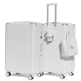 多機能 スーツケース Lサイズ 安心の1年保証 機内持ち込み 送料無料 Kevala INFI MAX TSAロック 拡張 ロック付き ストッパー付き カップホルダードリンクホルダー コーナーガード 8輪 キャリーケース 大型　5泊 7泊