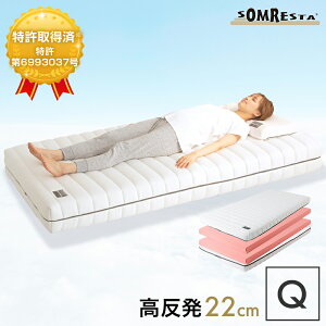 SOMRESTA マットレス Evo 高反発マットレス シングル セミダブル ダブル ワイドダブル クイーン ベッドマットレス 高反発 硬め 腰痛 洗える 高通気 22cm シングルマット 極厚 分割 高弾性 消臭 防