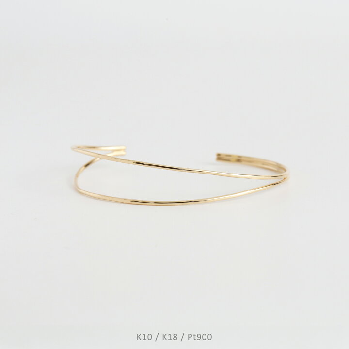 楽天市場】【Nadia Bangle】 K10/K18/Pt900 ダブルライン バングル 地  