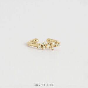 �yGrain Diamond Ear Cuff�z K10/K18/Pt900 �_�C�������h �C���[�J�t 10�� 10k k10 18�� 18k k18 pt900 �C�G���[�S�[���h �s���N�S�[���h �z���C�g�S�[���h �v���`�i ���f�B�[�X �Ў� �t���[�T�C�Y �v���[���g 