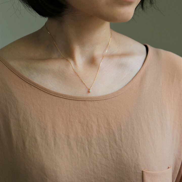 楽天市場】【Pealina Necklace 0.1ct】 K10/K18/Pt900 一粒 