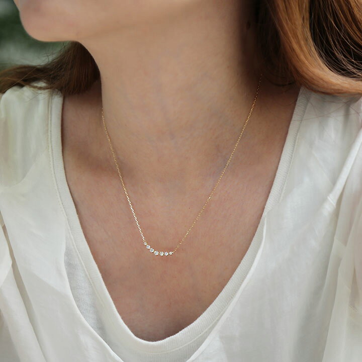 楽天市場】【Bulorea Necklace】 K10/K18/Pt900 Uライン ダイヤモンド 