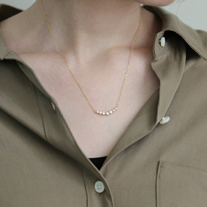楽天市場】【Bulorea Necklace】 K10/K18/Pt900 Uライン ダイヤモンド 