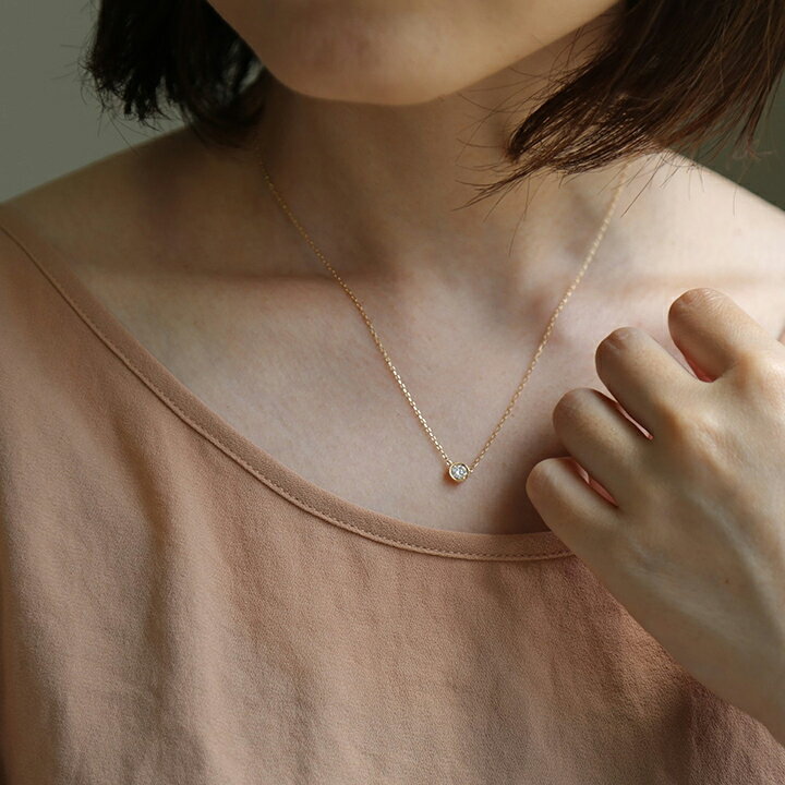 楽天市場】【Ortina Necklace 0.07ct】 K10/K18/Pt900 一粒 