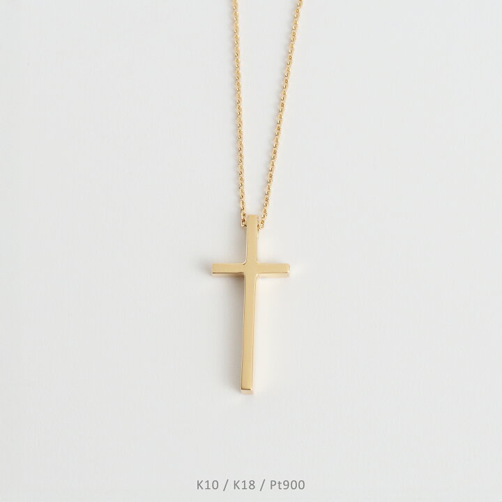 楽天市場】【Bullion Necklace】 K10/K18/Pt900 クロス ネックレス 地 