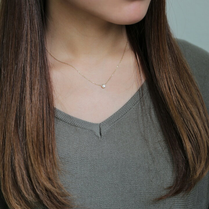 楽天市場】【Ortina Necklace 0.15ct】 K10/K18/Pt900 一粒 