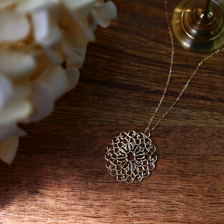 楽天市場】【Rudymoa Long Necklace】 K18/Pt900 透かし柄 モチーフ 