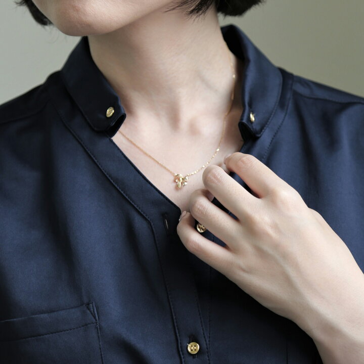 楽天市場】【Ribbon Necklace】 K10/K18/Pt900 リボン モチーフ 地金 