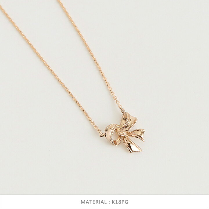 楽天市場】【Ribbon Necklace】 K10/K18/Pt900 リボン モチーフ 地金 