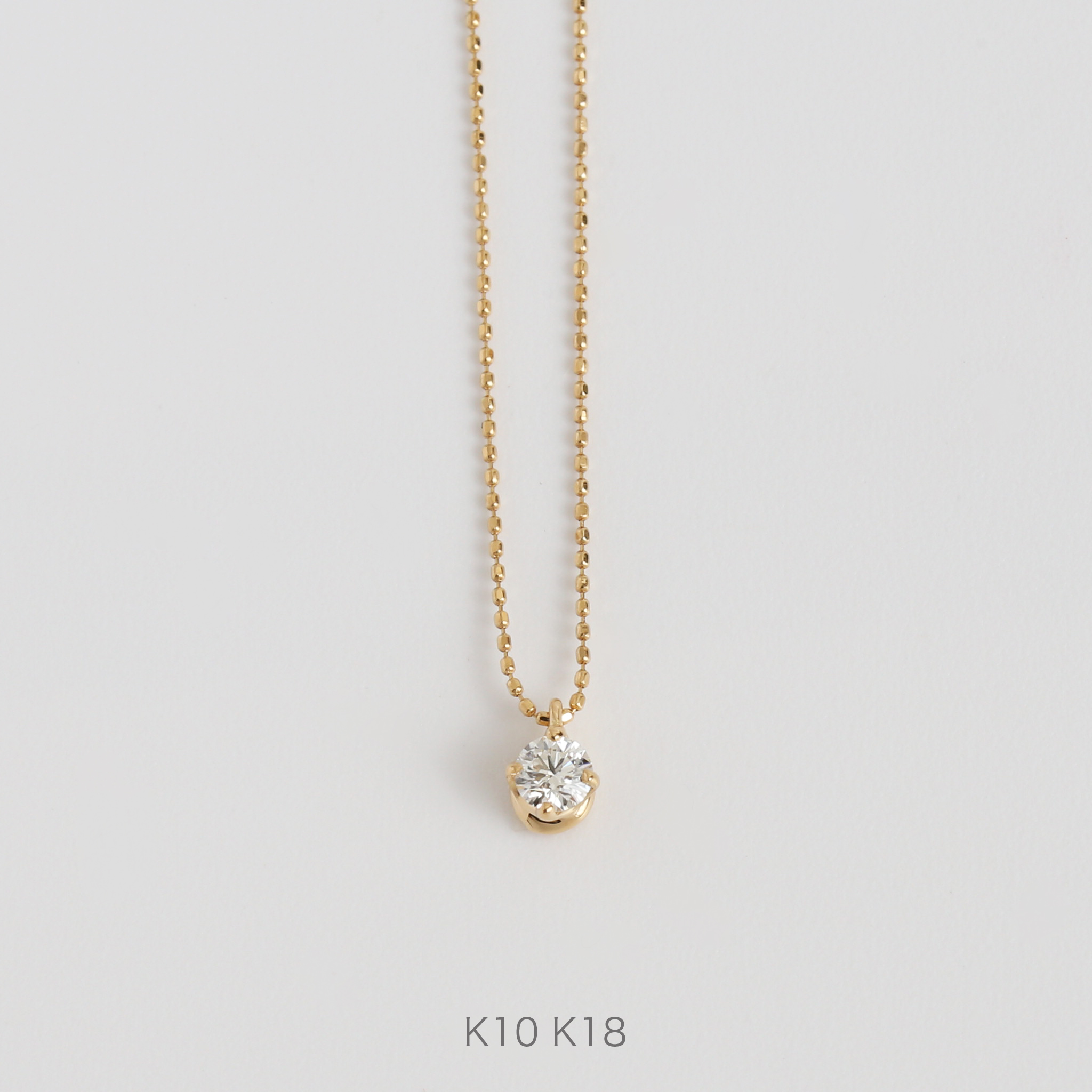 楽天市場】【Bersa Necklace 0.10ct】 K10/K18 一粒ダイヤ ネックレス