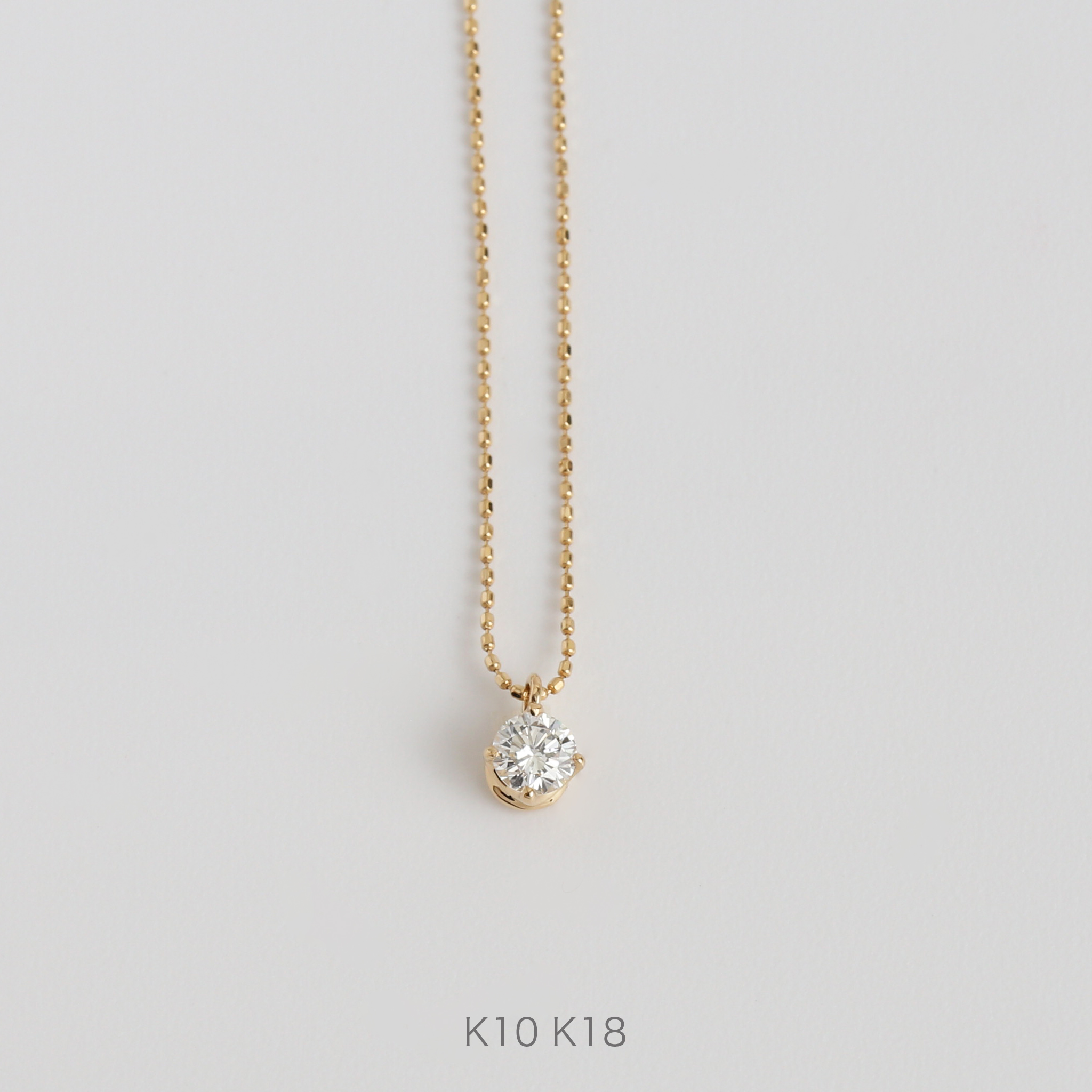 楽天市場】【Bersa Necklace 0.15ct】 K10/K18 一粒ダイヤ ネックレス