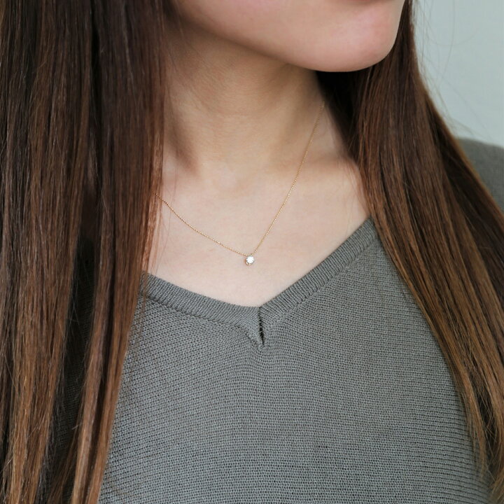 楽天市場】【Bersa Necklace 0.15ct】 K10/K18 一粒 ダイヤモンド 