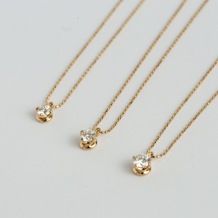 楽天市場】【Bersa Necklace 0.15ct】 K10/K18 一粒 ダイヤモンド 