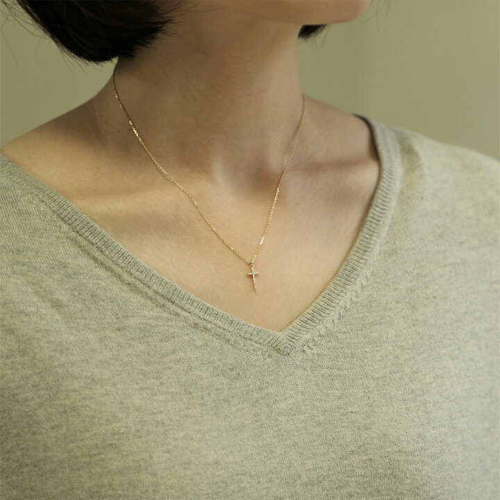 楽天市場】【Chrono Necklace】 K10/K18/Pt900 ダイヤモンド クロス 