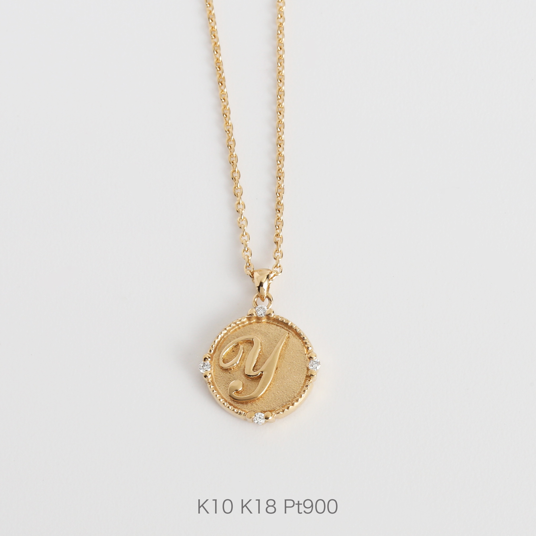【楽天市場】【Initial Coin Necklace】 K10/K18/Pt900 イニシャル