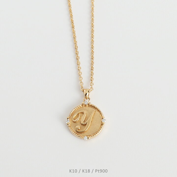 楽天市場】【Initial Coin Necklace】 K10/K18/Pt900 イニシャル  
