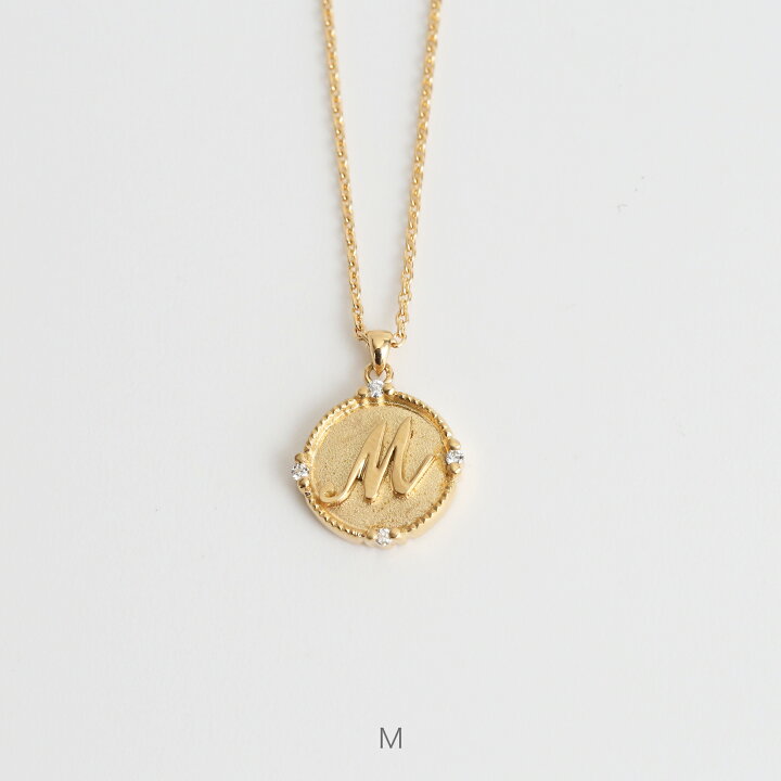 楽天市場】【Initial Coin Necklace】 K10/K18/Pt900 イニシャル  