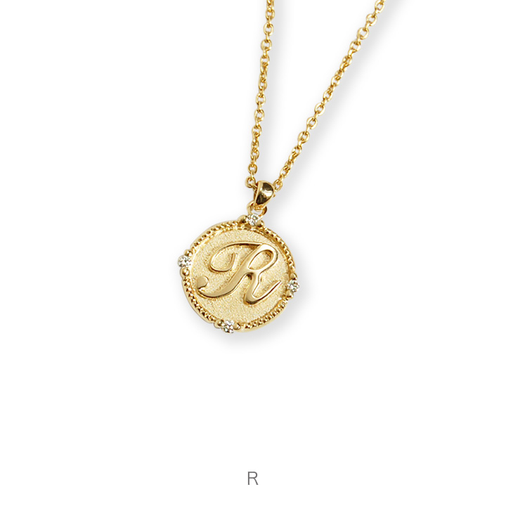 楽天市場】【Initial Coin Necklace】 K10/K18/Pt900 イニシャル