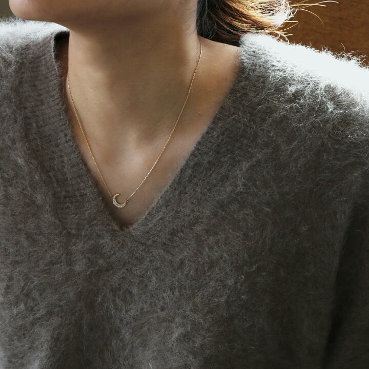 楽天市場】【Luna Necklace type5】 K10/K18/Pt900 三日月 モチーフ 