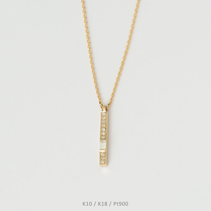 楽天市場】【Babette Necklace】 K10/K18/Pt900 バゲットカット 