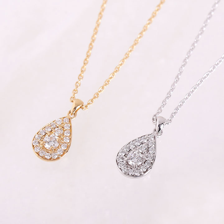 楽天市場】【Diamond Drop Necklace】 K10/K18/Pt900 ティアドロップ 