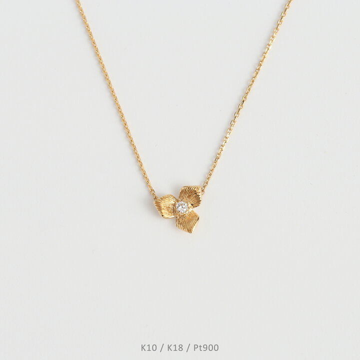 楽天市場】【Trillium / Necklace】 K10/K18/Pt900 花 モチーフ 一粒  
