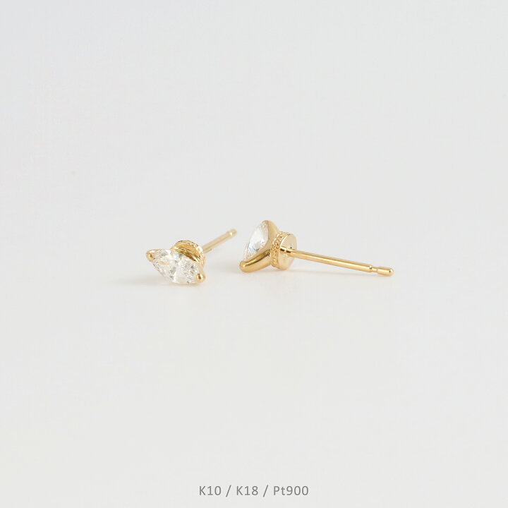 楽天市場】【Mercury Pierce】 K10/K18/Pt900 一粒 マーキスカット  