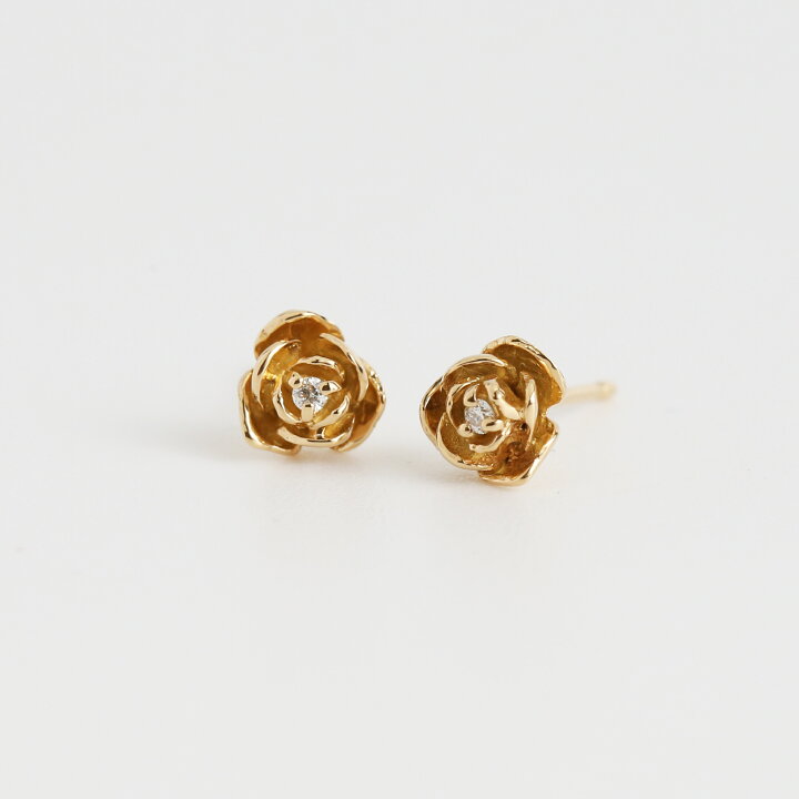 楽天市場】【Rose Pierce】 K10/K18/Pt900 薔薇 モチーフ 一粒 