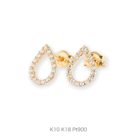 【Drop Diamond Pierce】 K10/K18/Pt900 ダイヤモンド ドロップ ピアス レディース k18 18金 18k k10 10金 10k pt900 ゴールド ピンクゴールド ホワイトゴールド プラチナ しずく 両耳用 プレゼント ギフト