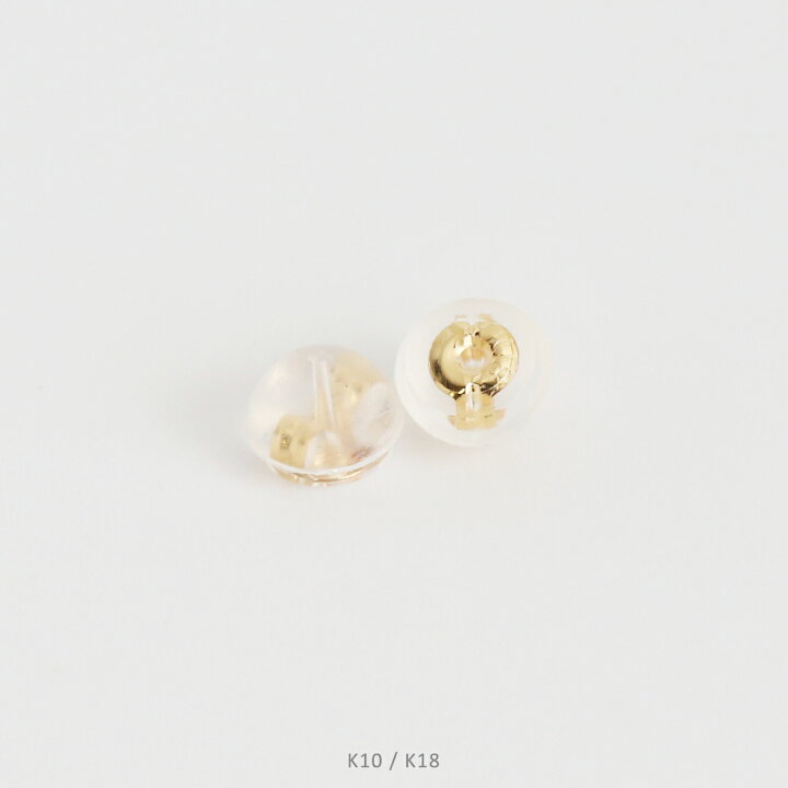楽天市場】K10/K18 シリコン付 ピアスキャッチ 1ペア 両耳分 