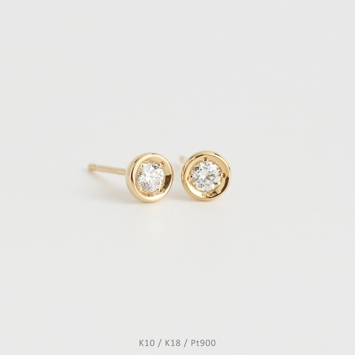 楽天市場】【Ortina Pierce】 K10/K18/Pt900 一粒 ダイヤモンド ピアス 