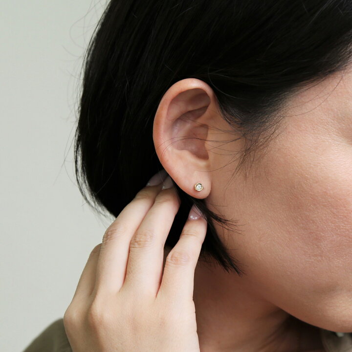 楽天市場】【Ortina Pierce】 K10/K18/Pt900 一粒 ダイヤモンド ピアス 
