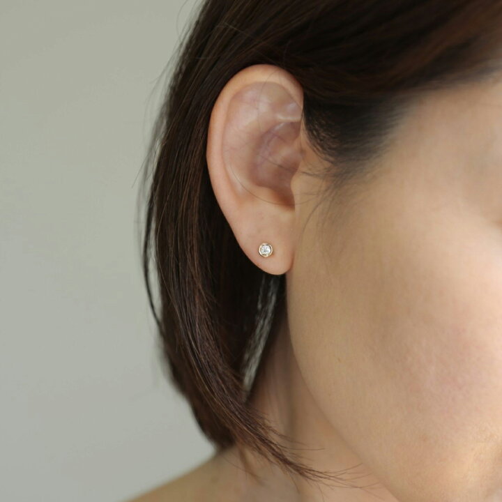 楽天市場】【Ortina Pierce】 K10/K18/Pt900 一粒 ダイヤモンド ピアス 