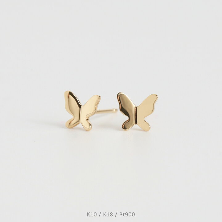 楽天市場】【Butterfly Pierce】 K10/K18/Pt900 バタフライ モチーフ  